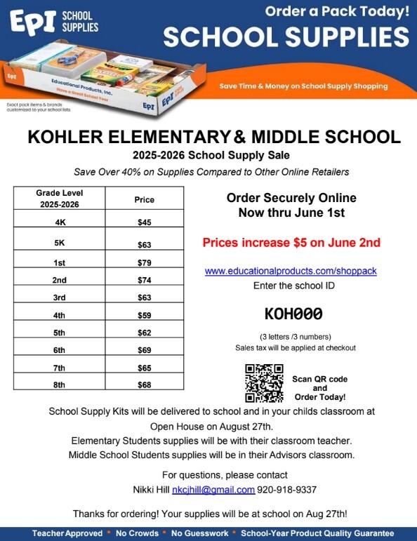 School Supply Kits 2025-2026