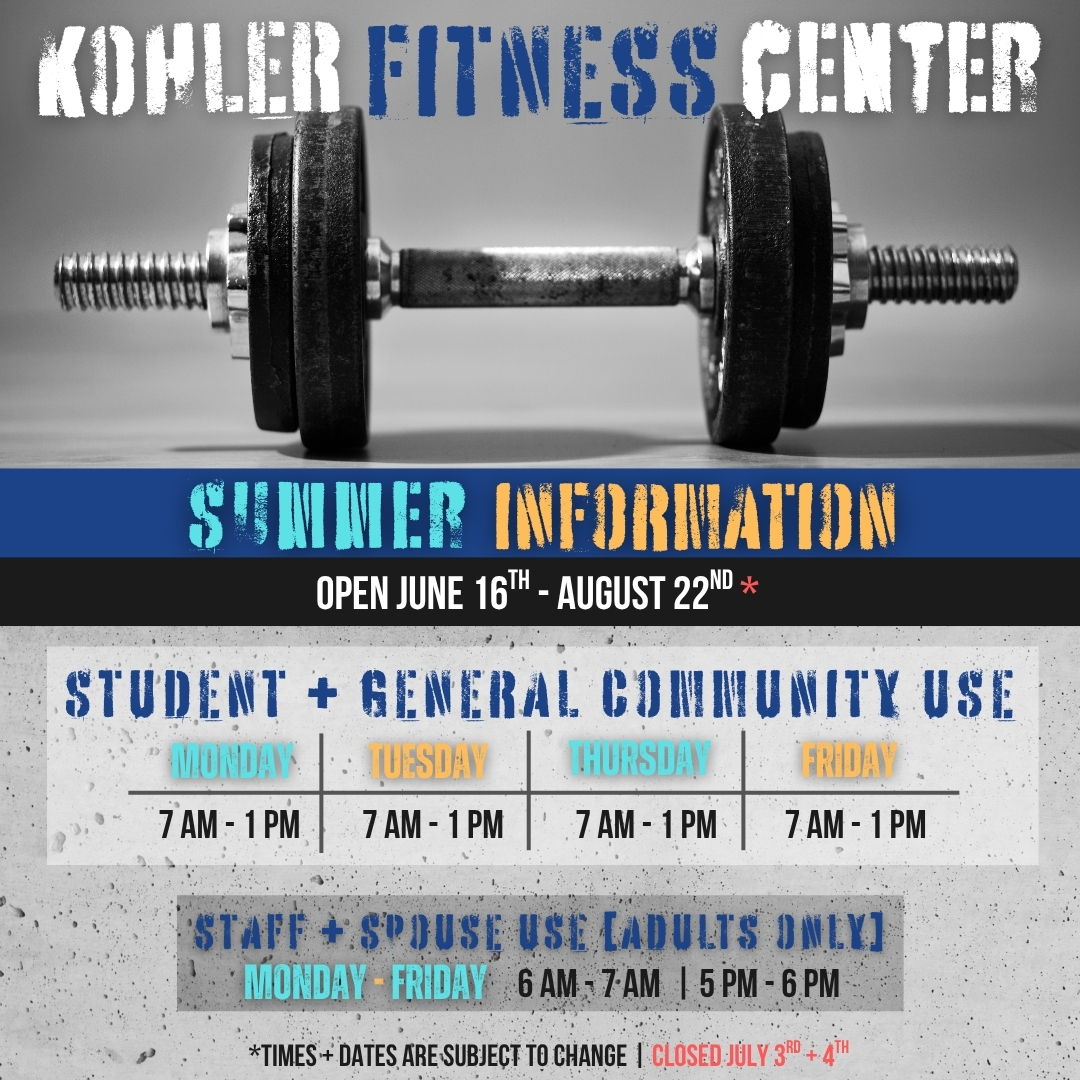 Kohler Fitness Center Webpage